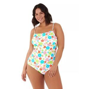 Juniors' Plus Size Ninety-Nine° Shirred One-Piece Swimsuit Size 2X 20W 22W New